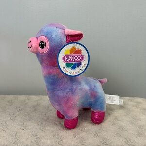 Nanco Llama Plush Stuffed Animal Toy Pink Purple Blue Tie Dye Alpaca Rainbow